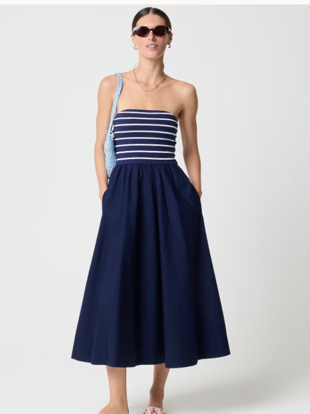 J crew Mixed-media midi dress